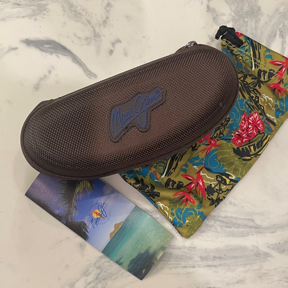 Maui Jim Brown Case with Vibrant Floral Pouch